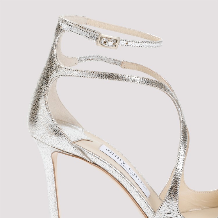 Jimmy Choo Gleaming Open-toe Sandals With Delicate Ankle Strap In White