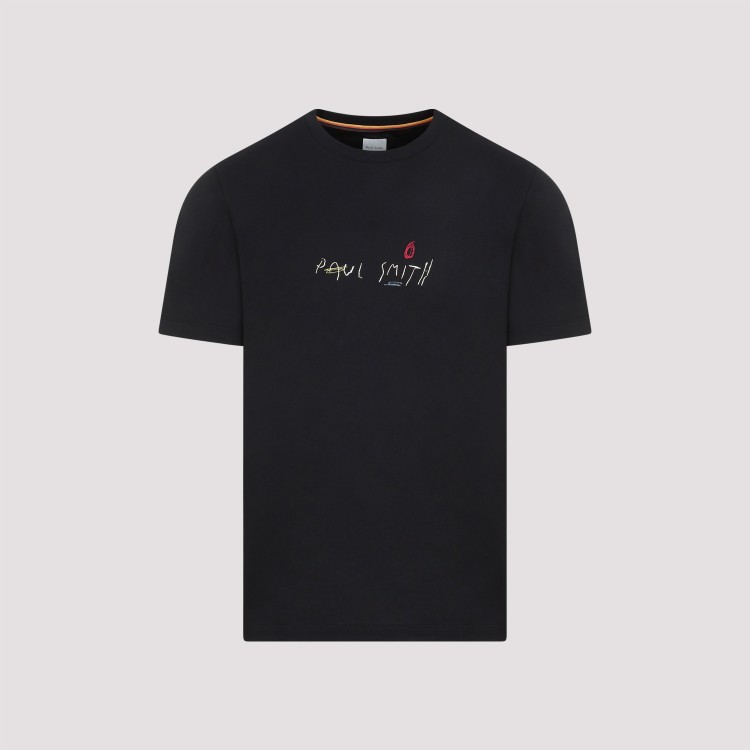 Shop Paul Smith Logo Black Organic Cotton T-shirt