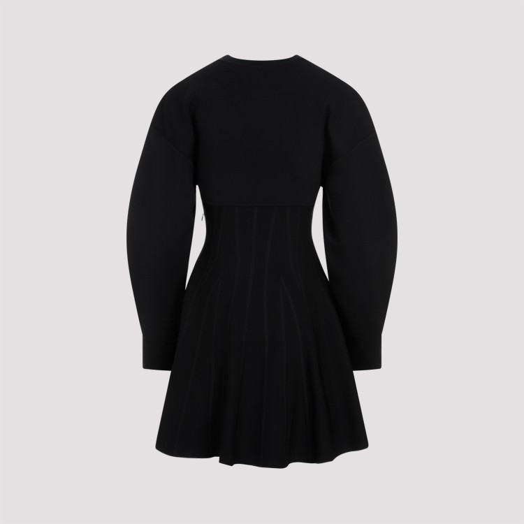 Shop Alexander Mcqueen Black Wool Dress