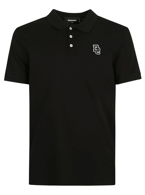 Shop Dsquared2 Black Cotton Logo Patch Polo