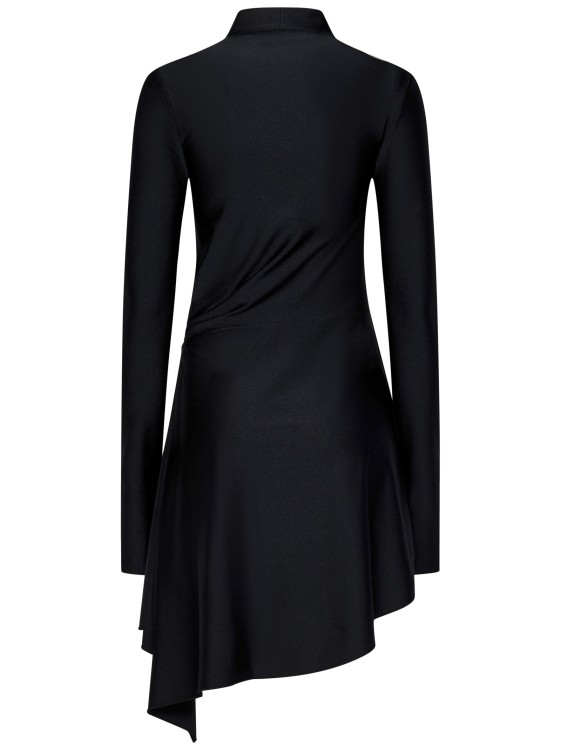 Shop Coperni Asymmetric Black Stretch Jersey Mini Dress