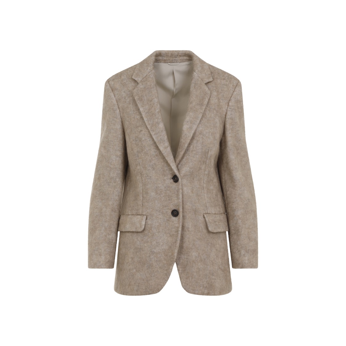 Brunello Cucinelli Mohair Jacket Women In Brown