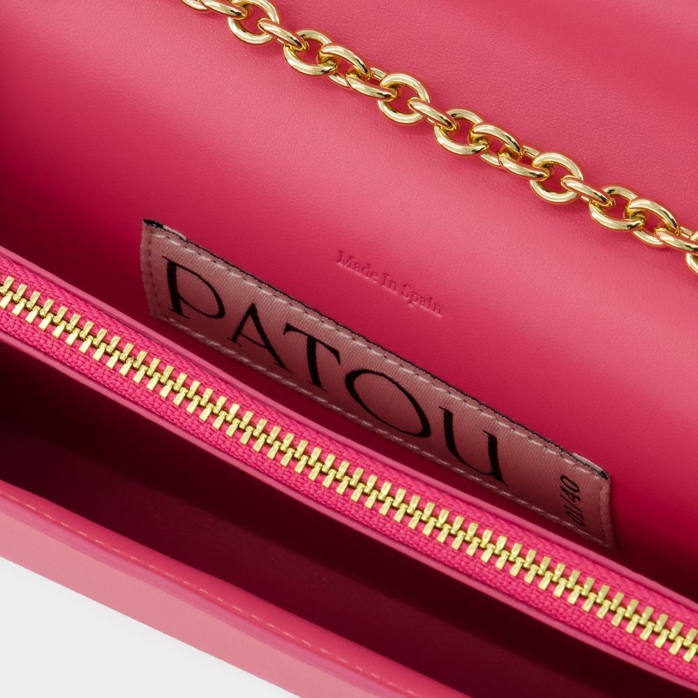 Patou Mini Wallet On Chain In Burgundy