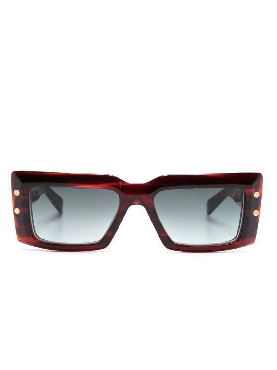 Shop Balmain Red Imperial Sunglasses In Black