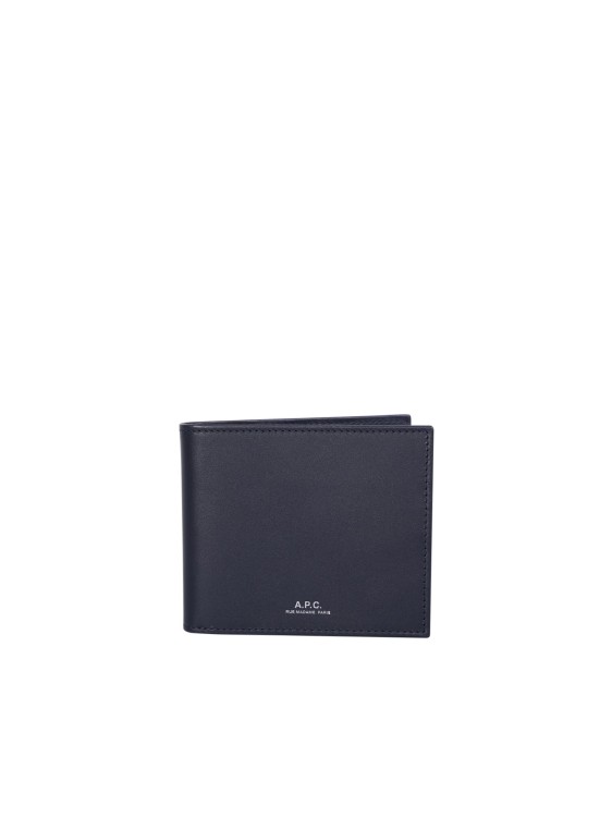 Shop Apc Navy Blue Aly Leather Wallet And Card Slots In Black