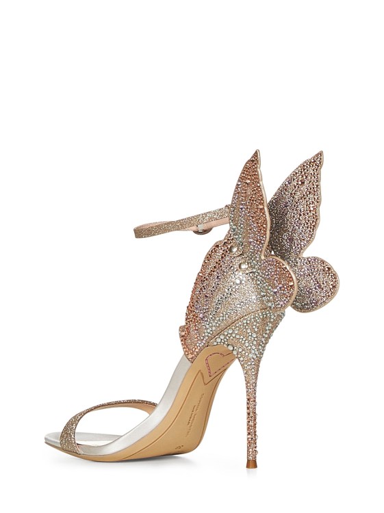 Shop Sophia Webster Champagne-colored Glitter Nappa Sandals In Pink