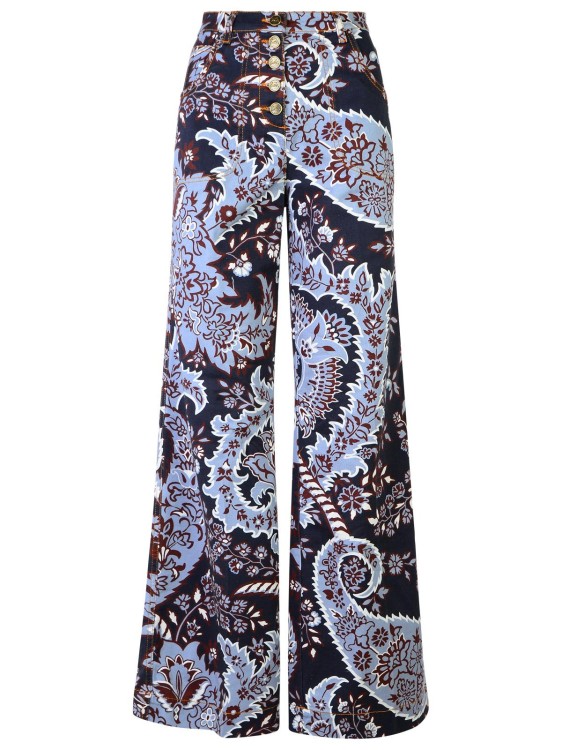 Shop Etro Paisley' Blue Cotton Jeans