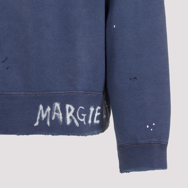 Shop Maison Margiela Washed Purple Cotton Sweatshirt In Grey