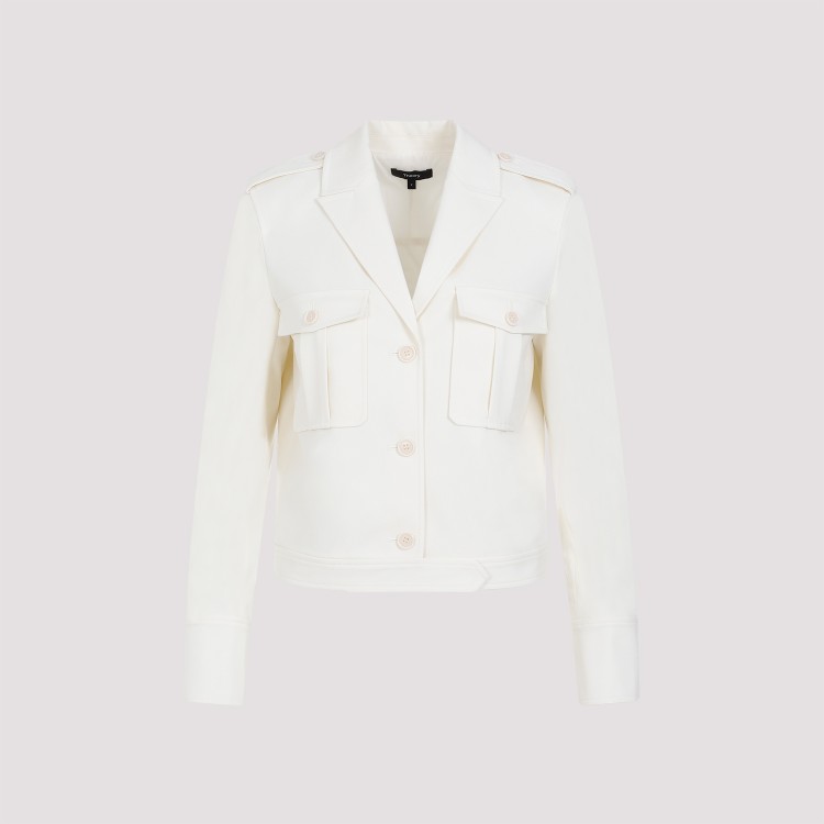 Theory Peak-lapeled Wool-blend Jacket In White