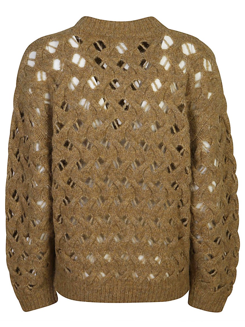 Isabel Marant Étoile Isabel Marant Etoile Aurelia Camel Sweater With Braid Drawing In Brown