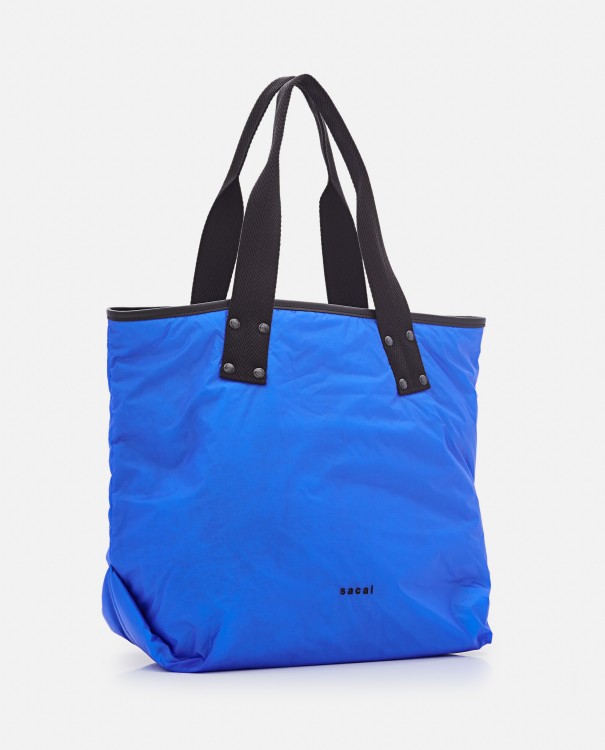 Shop Sacai Skytex Tote Large Bag In Blue