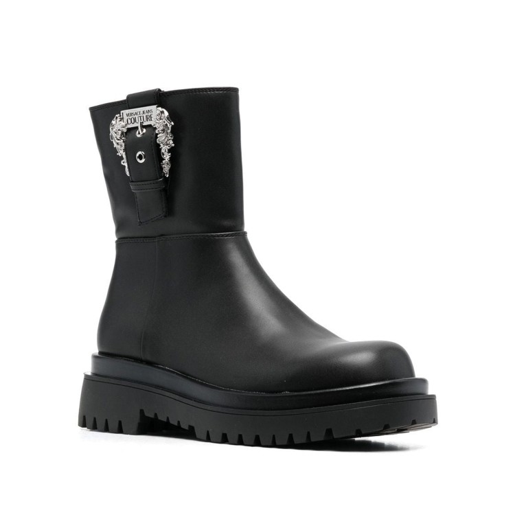 Shop Versace Jeans Couture Eco Leather Boots In Black
