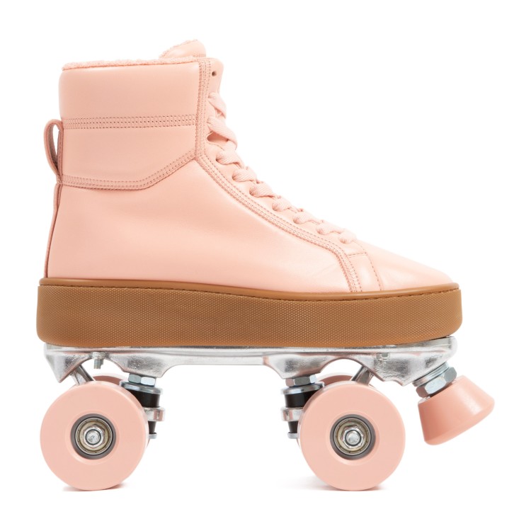 Shop Bottega Veneta Quilt Leather Roller Skates In Pink