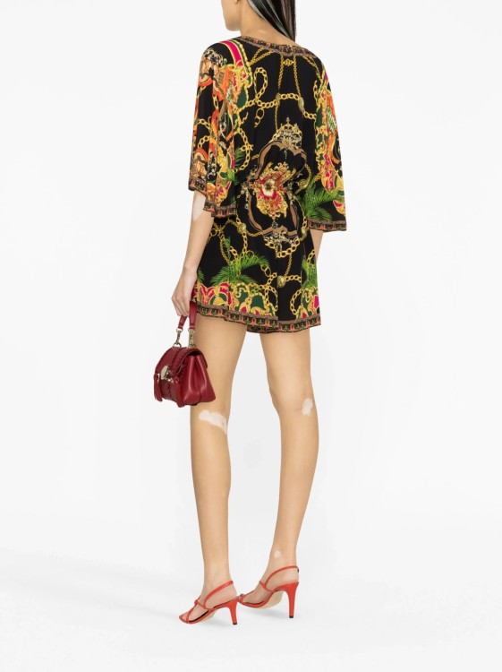 Shop Camilla Multi-colored Silk Jumpsuit With V-neck In Multicolor