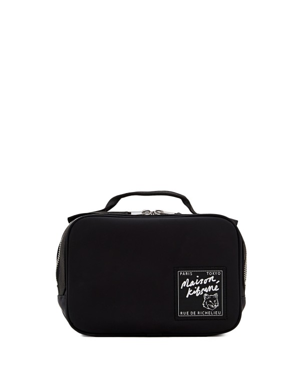 Shop Maison Kitsuné "the Traveller" Nylon Bum Bag In Black