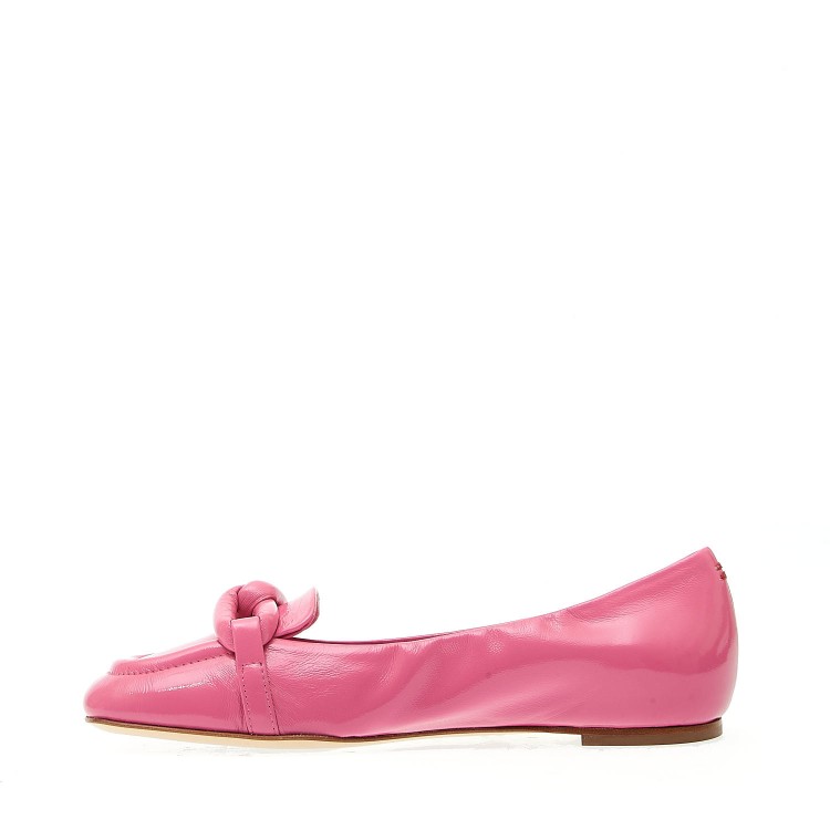 Halmanera Fuchsia Leather Low Moccasin In Pink