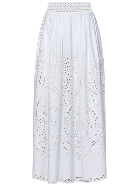Alberta Ferretti Long White See-through Skirt
