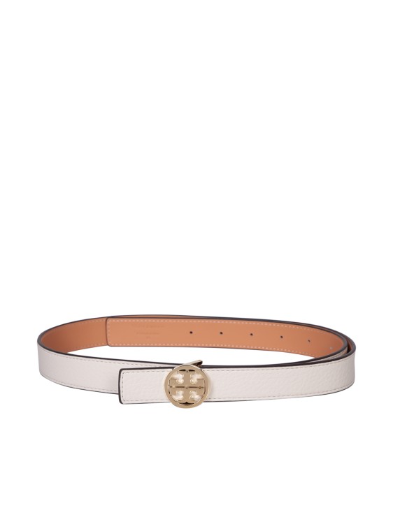 Tory Burch Reversible Leather Belt In White