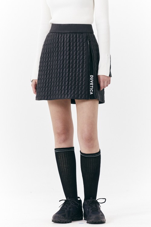 Shop Duvetica Down Skirt With Special Quilting In Black
