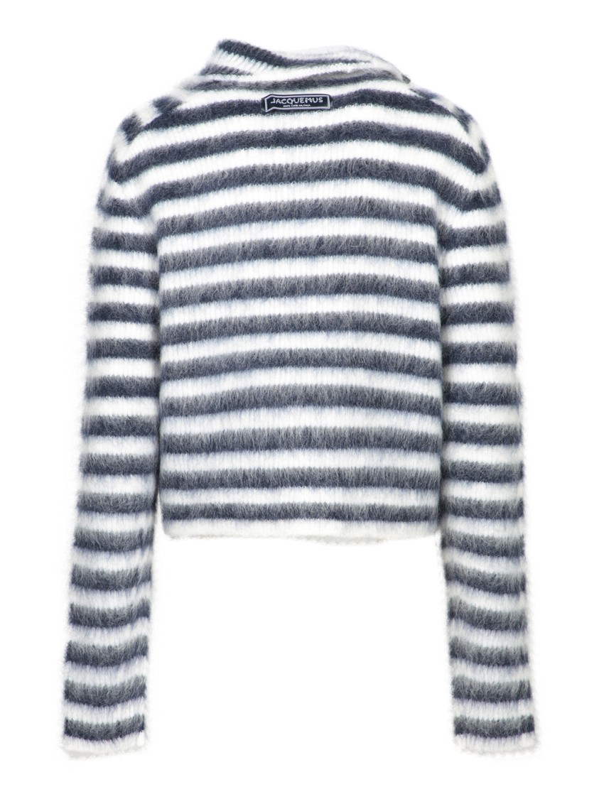 Jacquemus Marina Striped Wool-blend Sweater In Blue