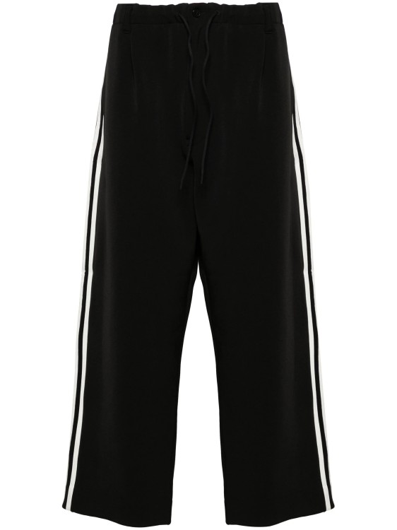 Shop Y-3 3-stripe Drawstring Track Pants In Black