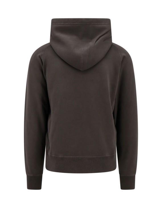 Shop Tom Ford Cotton Sweatshirt With Logoed Label In Black