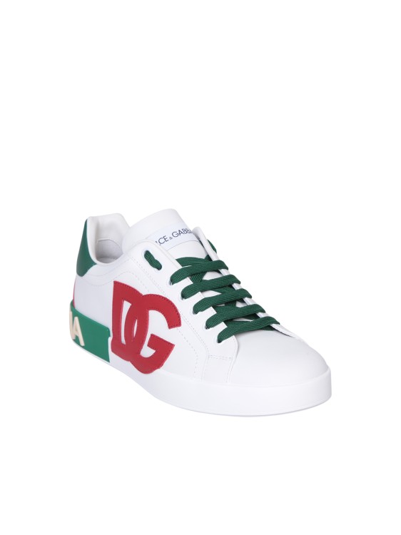 Shop Dolce & Gabbana Round Toe Iconic Sneakers In White