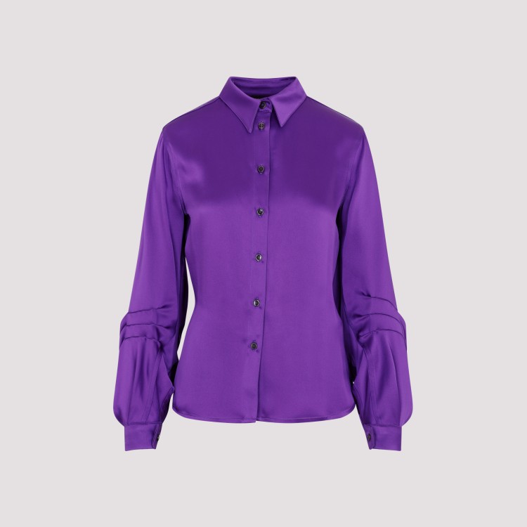 Shop Tom Ford Purple Acetate Shirt