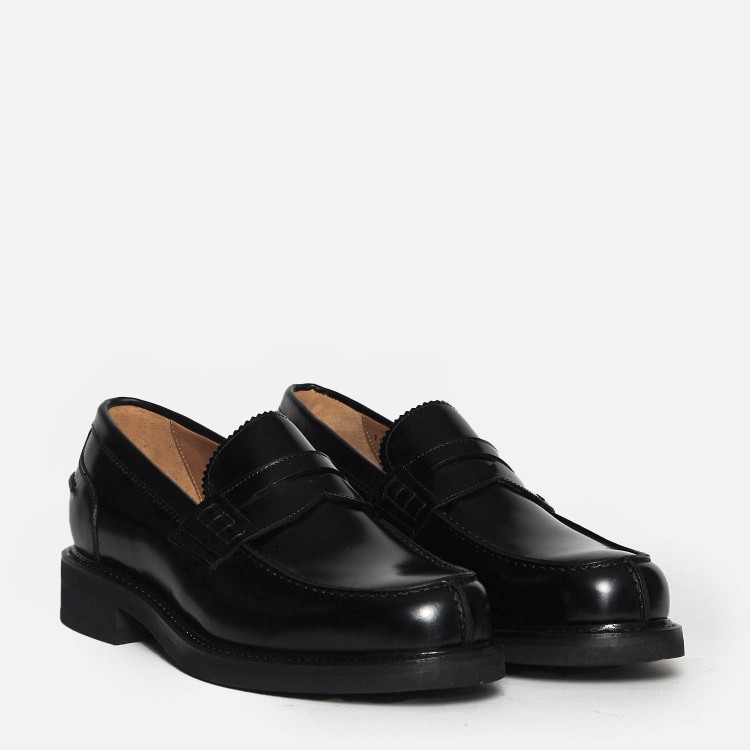 Shop Berwick Black Leather Moccasin With Rubber Sole