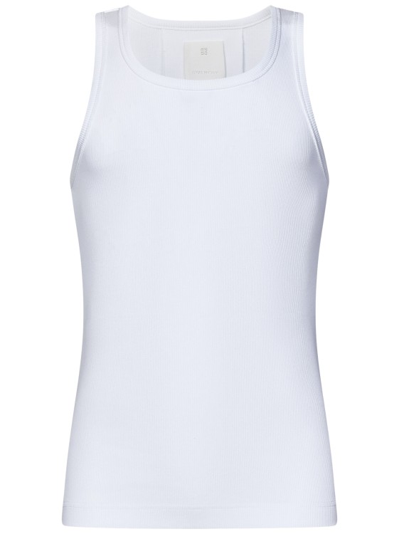 Shop Givenchy Extra Slim White Ribbed Stretch Cotton Tank Top