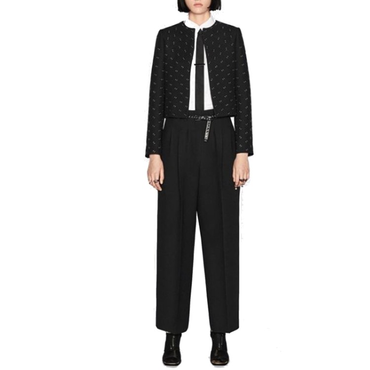 Dior Wool And Silk Pants Women In Blue