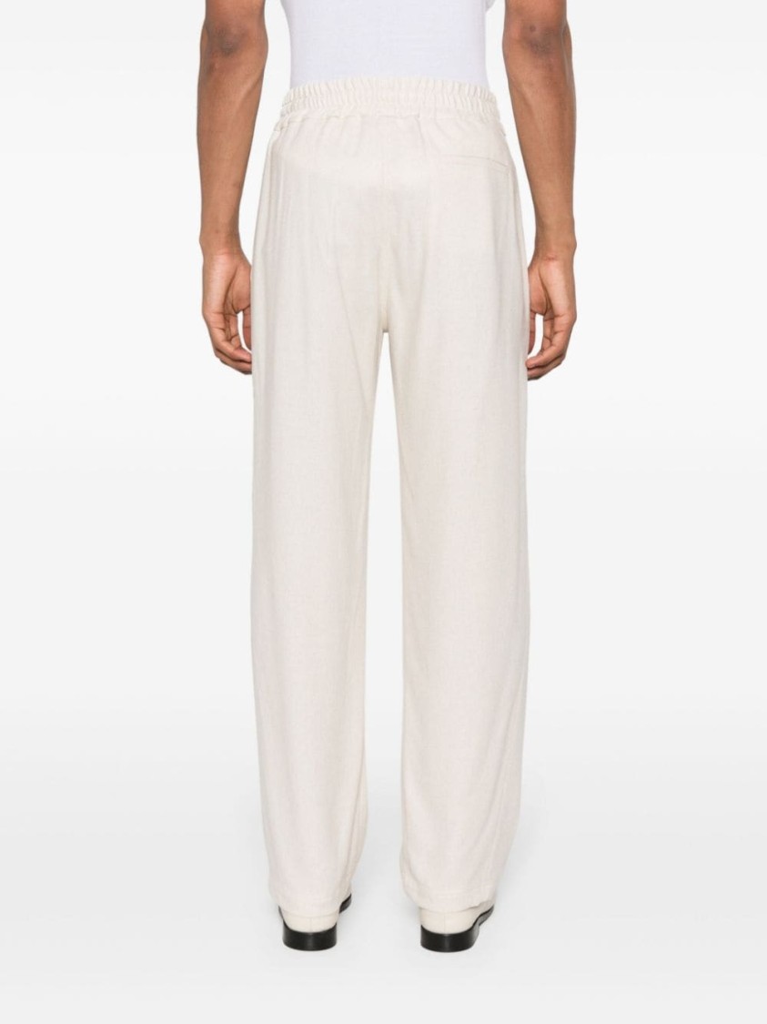 Gcds Embroidered-logo Track Pants In White