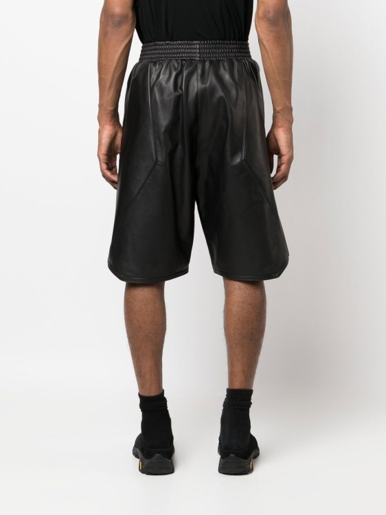 Shop Balmain Leather Knee-length Shorts In Black