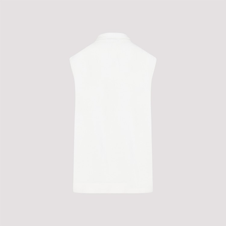 Shop Jil Sander Draped Knitted Coconut Virgin Wool Tank Top In White