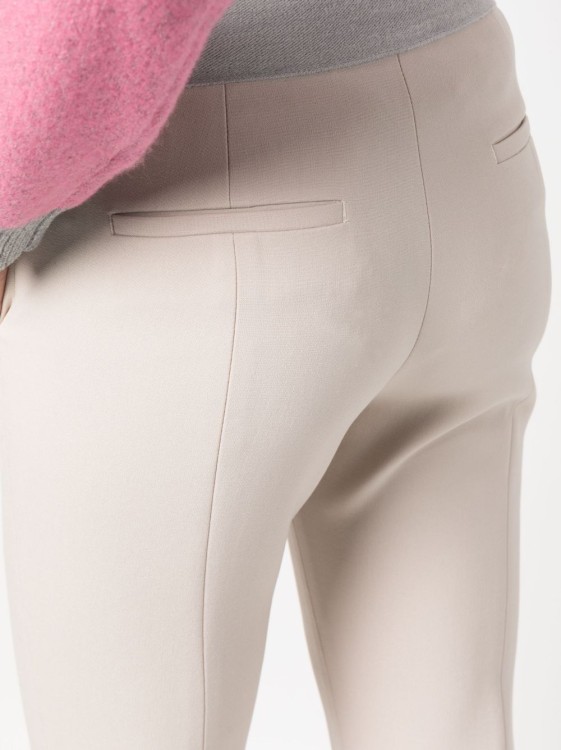 Shop Peserico High-waist Straight-leg Beige Trousers In White