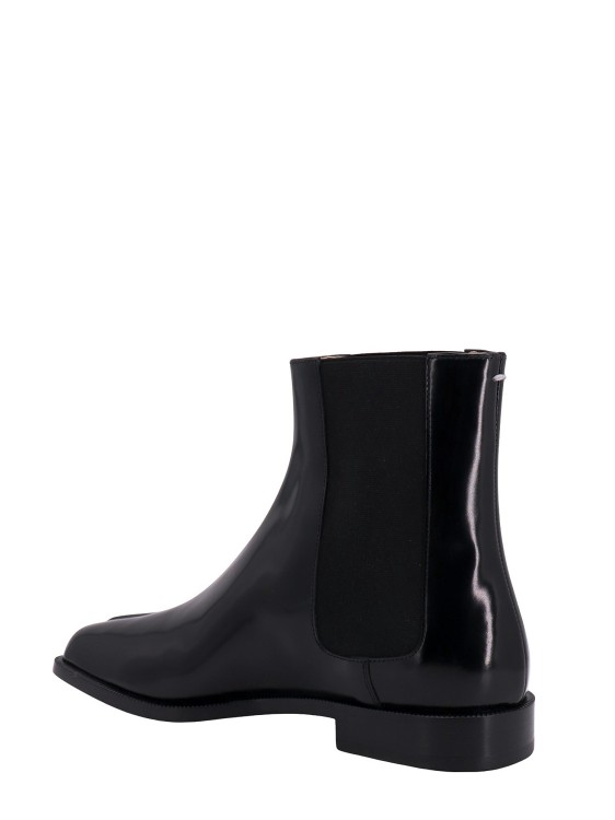 Shop Maison Margiela Leather Boots With Iconic Toe In Black