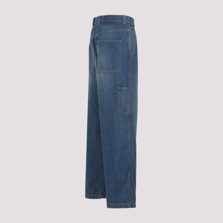 Shop Maison Margiela 5 Pockets Mid Blue Cotton Jeans