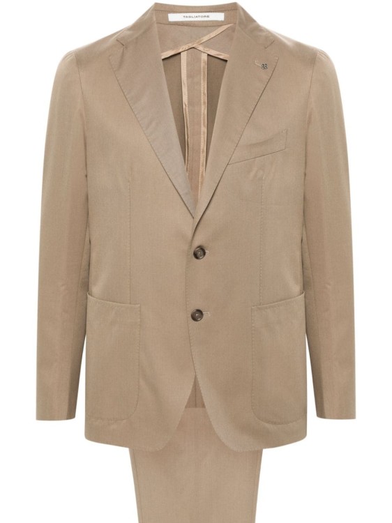 Tagliatore Light Brown Cotton-virgin Wool Blend Suits In Pink