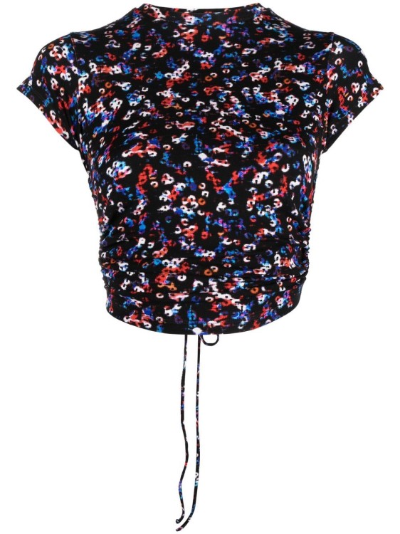 Isabel Marant Juvia Printed Crop Top In Black