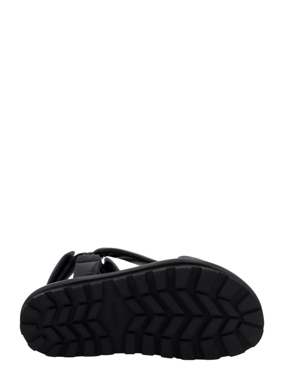 Shop Jil Sander Padded Leather Sandals In Black