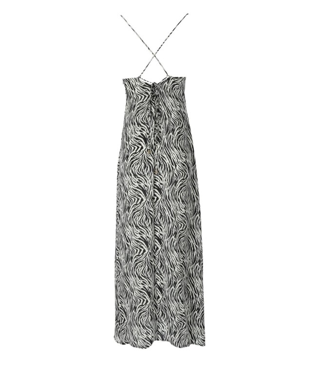Shop Weili Zheng Zebra Print Chiffon Dress In Grey