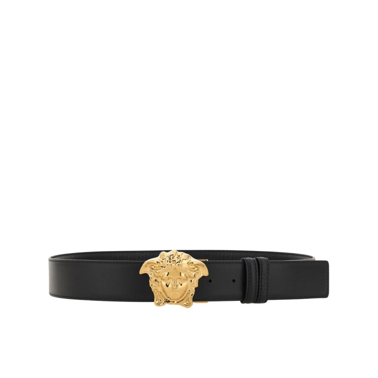 Shop Versace La Medusa Reversible Belt In Black