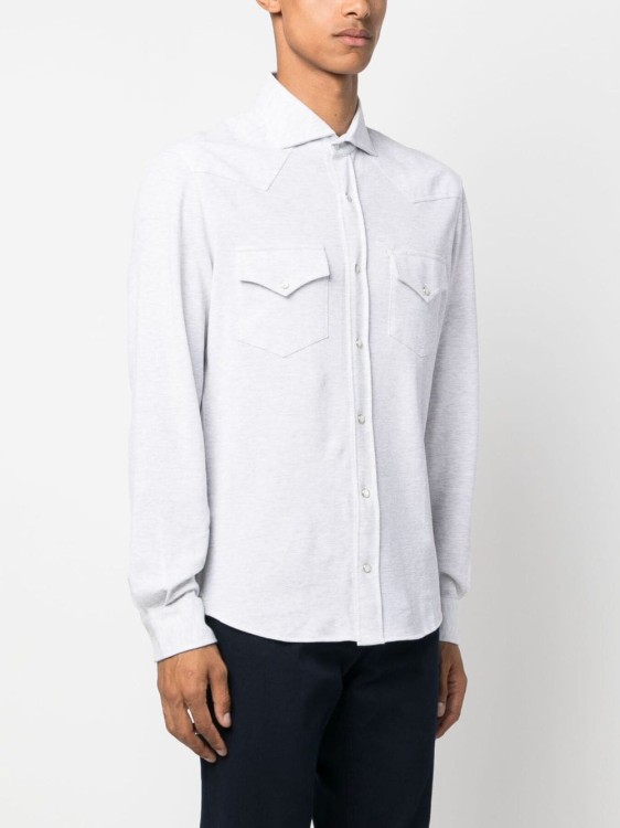 Shop Brunello Cucinelli Chest-pocket Cotton Shirt In White