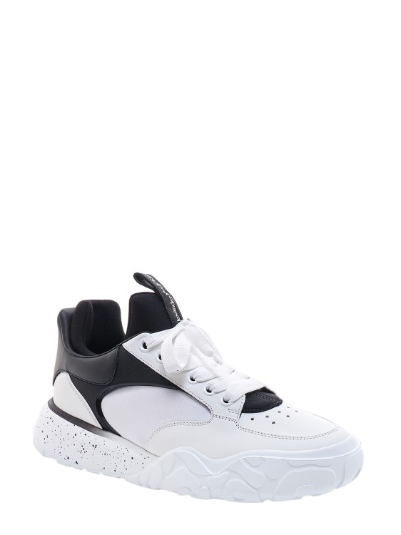 Shop Alexander Mcqueen Leather And Neoprene Sneakers In White