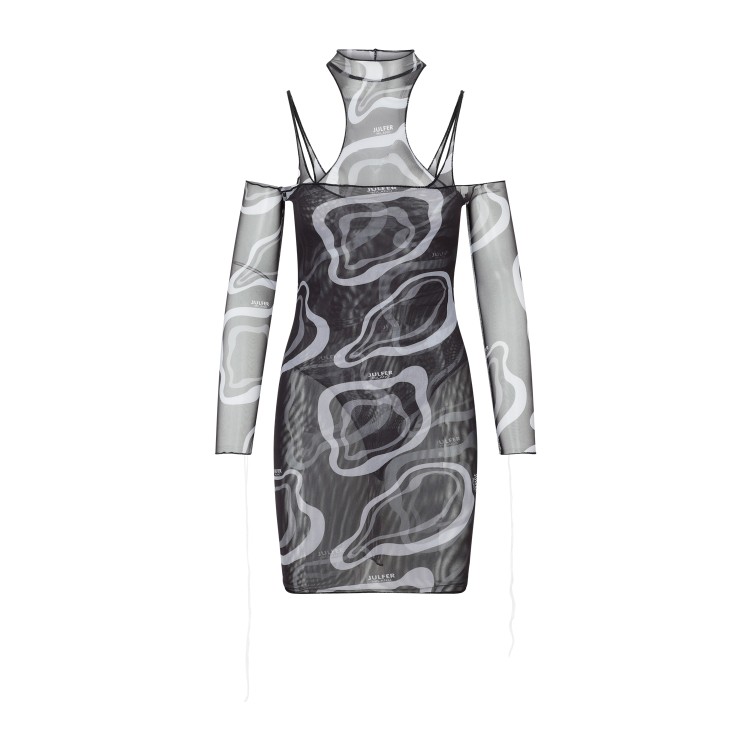 Shop Julfer Janet Black Polyester Mini Dress