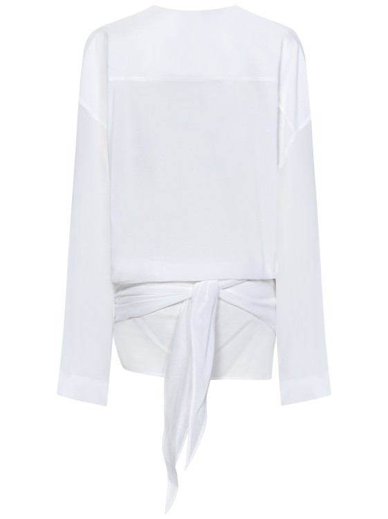 Shop Attico White Muslin Shirt Mini Dress