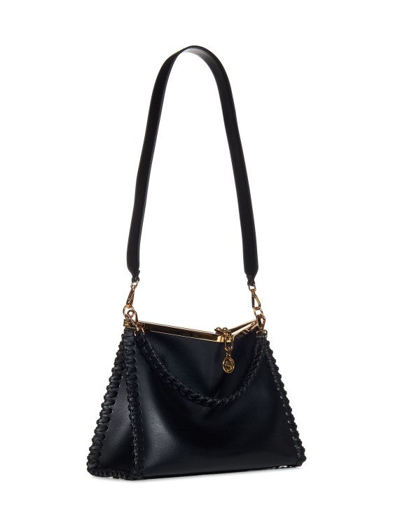 Shop Etro Black Calf Leather Large Vela Bag