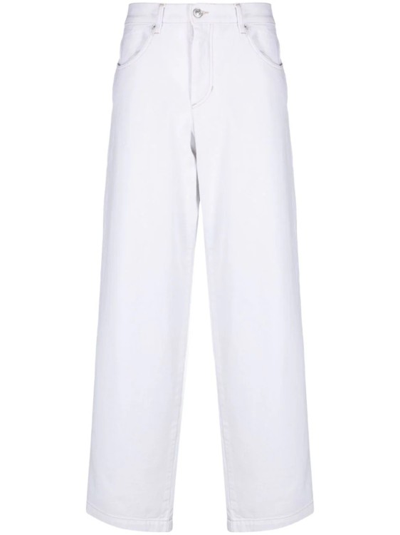 Marant Engraved-logo Denim Jeans In White