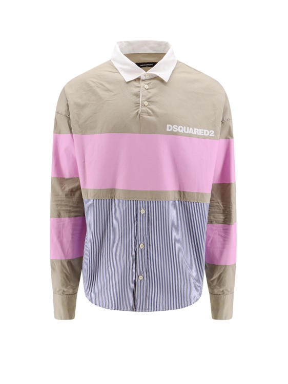 Shop Dsquared2 Rugby Hybrid Oversize Shirt In Multicolor