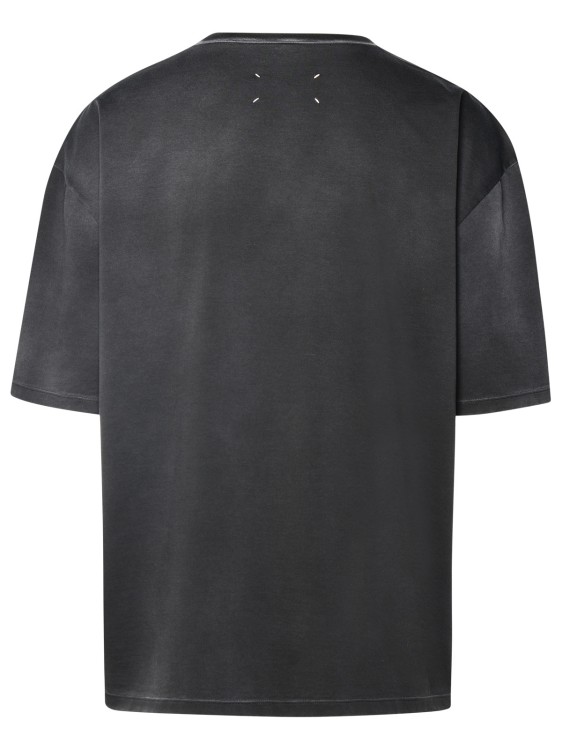 Shop Maison Margiela Black Cotton T-shirt In Grey